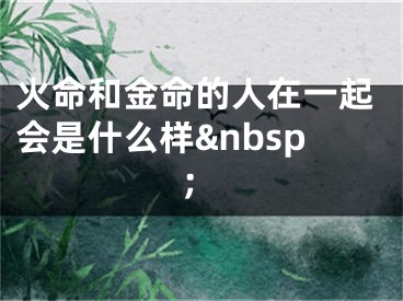 火命和金命的人在一起会是什么样&nbsp;