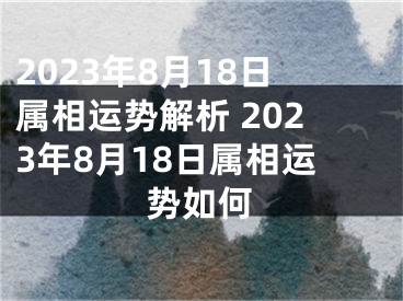 2023年8月18日属相运势解析 2023年8月18日属相运势如何