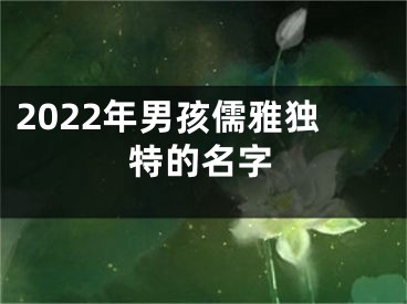 2022年男孩儒雅独特的名字