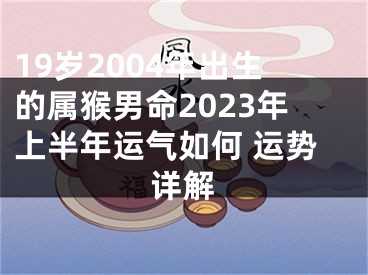 19岁2004年出生的属猴男命2023年上半年运气如何 运势详解