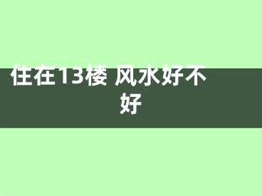 住在13楼 风水好不好