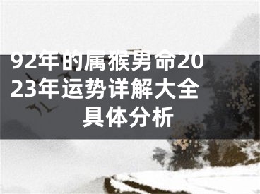 92年的属猴男命2023年运势详解大全 具体分析