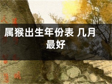 属猴出生年份表 几月最好