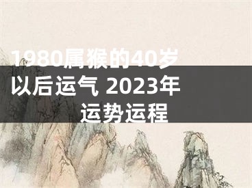 1980属猴的40岁以后运气 2023年运势运程