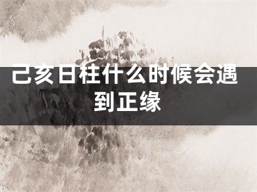 己亥日柱什么时候会遇到正缘