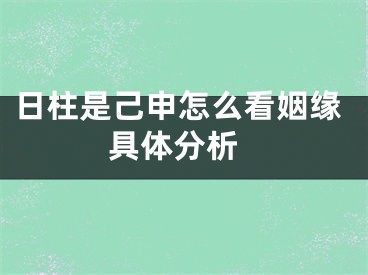 日柱是己申怎么看姻缘 具体分析