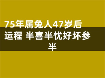 75年属兔人47岁后运程 半喜半忧好坏参半