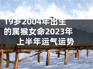 19岁2004年出生的属猴女命2023年上半年运气运势