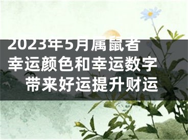 2023年5月属鼠者幸运颜色和幸运数字 带来好运提升财运