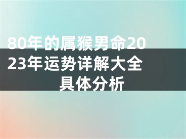 80年的属猴男命2023年运势详解大全 具体分析