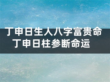 丁申日生人八字富贵命 丁申日柱参断命运