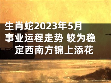 生肖蛇2023年5月事业运程走势 较为稳定西南方锦上添花