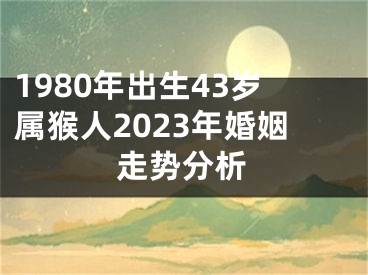 1980年出生43岁属猴人2023年婚姻走势分析