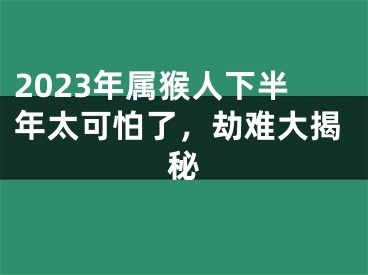 2023年属猴人下半年太可怕了，劫难大揭秘