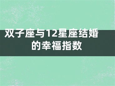 双子座与12星座结婚的幸福指数