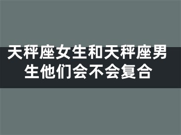 天秤座女生和天秤座男生他们会不会复合