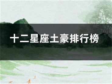 十二星座土豪排行榜