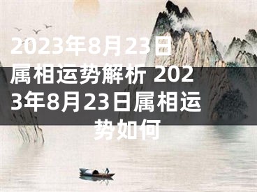 2023年8月23日属相运势解析 2023年8月23日属相运势如何