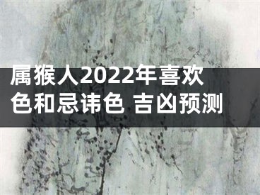 属猴人2022年喜欢色和忌讳色 吉凶预测