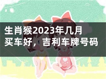 生肖猴2023年几月买车好，吉利车牌号码