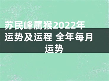 苏民峰属猴2022年运势及运程 全年每月运势