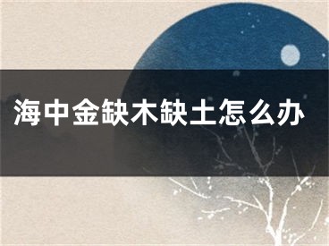 海中金缺木缺土怎么办