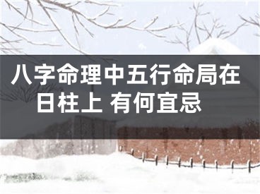 八字命理中五行命局在日柱上 有何宜忌