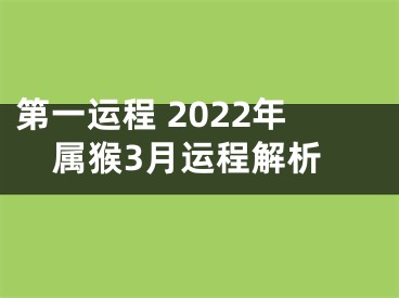 第一运程 2022年属猴3月运程解析