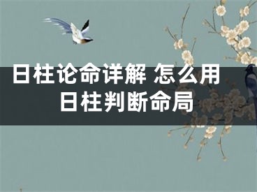 日柱论命详解 怎么用日柱判断命局