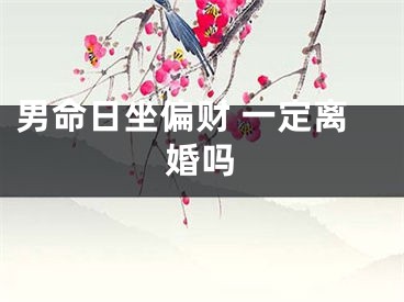 男命日坐偏财 一定离婚吗