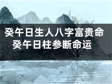 癸午日生人八字富贵命 癸午日柱参断命运