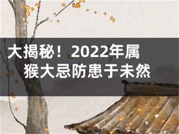 大揭秘！2022年属猴大忌防患于未然