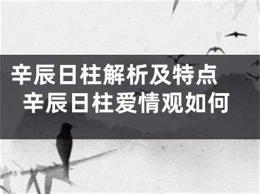 辛辰日柱解析及特点 辛辰日柱爱情观如何