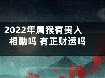 2022年属猴有贵人相助吗 有正财运吗