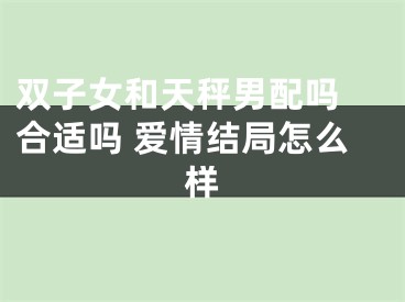 双子女和天秤男配吗 合适吗 爱情结局怎么样