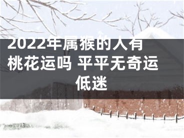 2022年属猴的人有桃花运吗 平平无奇运低迷