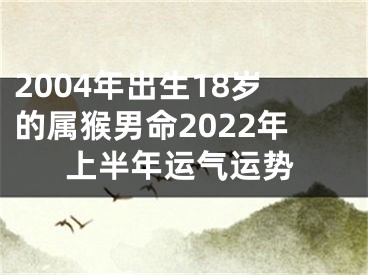 2004年出生18岁的属猴男命2022年上半年运气运势