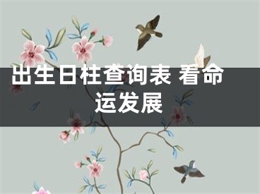 出生日柱查询表 看命运发展