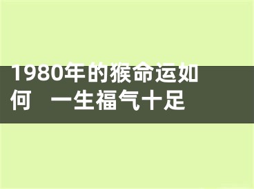 1980年的猴命运如何   一生福气十足