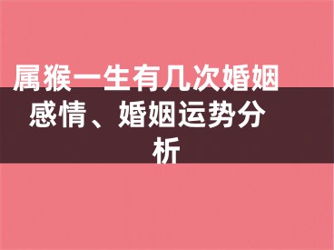 属猴一生有几次婚姻   感情、婚姻运势分析