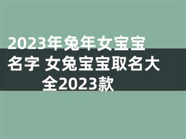 2023年兔年女宝宝名字 女兔宝宝取名大全2023款