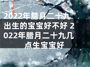 2022年腊月二十九出生的宝宝好不好 2022年腊月二十九几点生宝宝好