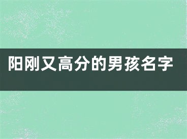 阳刚又高分的男孩名字