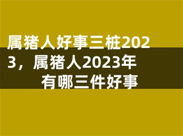 属猪人好事三桩2023，属猪人2023年有哪三件好事