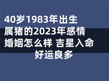 40岁1983年出生属猪的2023年感情婚姻怎么样 吉星入命好运良多