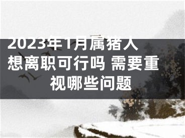 2023年1月属猪人想离职可行吗 需要重视哪些问题