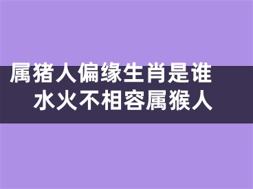 属猪人偏缘生肖是谁 水火不相容属猴人