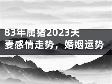 83年属猪2023夫妻感情走势，婚姻运势