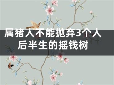 属猪人不能抛弃3个人 后半生的摇钱树