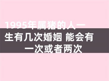 1995年属猪的人一生有几次婚姻 能会有一次或者两次